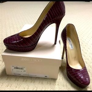Jimmy Choo crocodile plum pump size 40